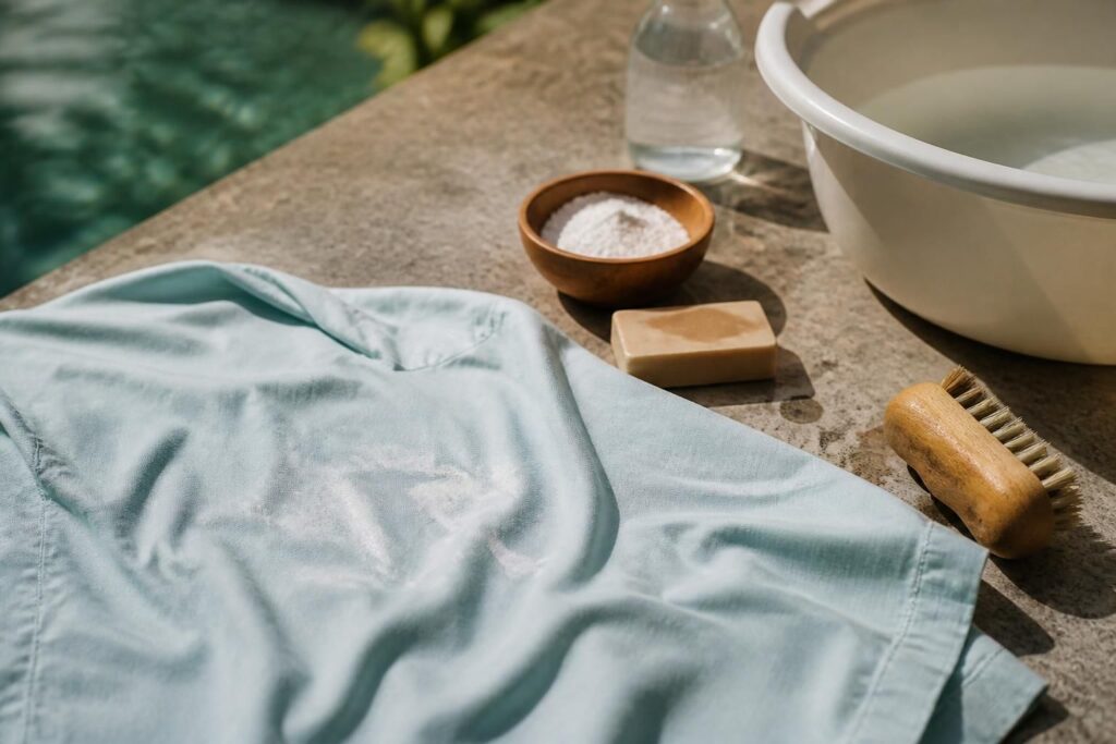 Enlever les taches de crème solaire sur vos vêtements